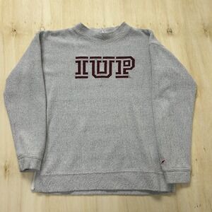 IUP Indiana University PA League Sweatshirt Mens Small Gray Crewneck Pullover